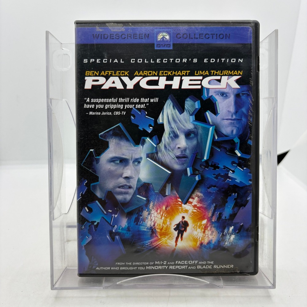 Paycheck DVD Special Collector Edition Ben Affleck Uma Thurman John Woo Movie